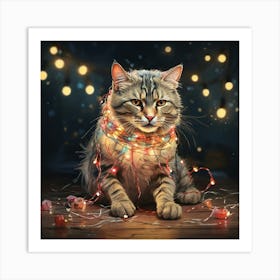 Christmas Cat 6 Art Print