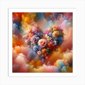 Heart Of Roses 1 Art Print