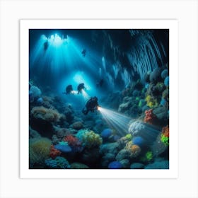 Cave Diving Art Print