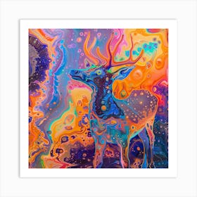 Psychedelic Deer Art Print