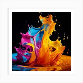 Fresh Colors Liquid 3d Design Spark Hot Palette Shapes Dynamism Vibrant Flowing Molten (13) Art Print