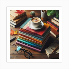 Books And Coffee 1 Art Print