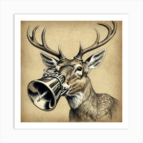 Deer With Horn Art Print