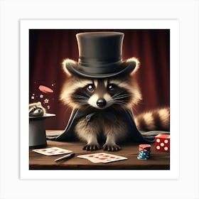 A Sneaky Raccoon With A Magician’S Hat That’S Alive 2 Art Print