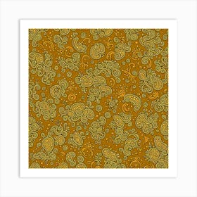 A Pattern Featuring Amoeba Like Blobs Shapes With Edges, Flat Art, 130 Art Print