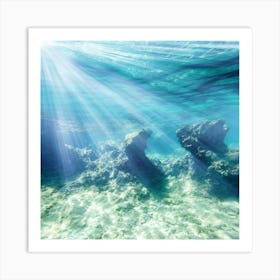 Underwater Light Rays Art Print