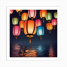 JAPANESE LANTERNS Art Print