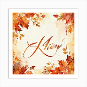 An Attractive Watercolor Painting Of An Artistically Crafted Thanksgiving Calligraphy In Flaming Ora (6) Art Print