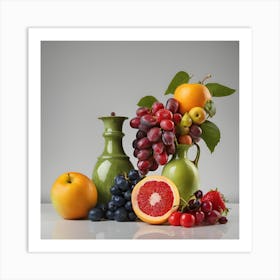 Fruit In Vases Art Print