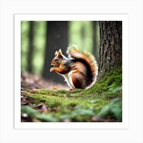 Squirrel In The Forest 102 Art Print