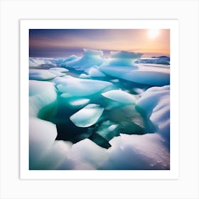 Icebergs In The Sea 1 Art Print