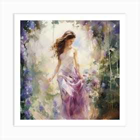 Ethereal Garden: Brushstrokes of Romance Art Print