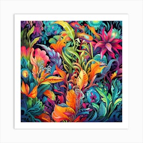 Colorful Flowers In The Garden Art Print