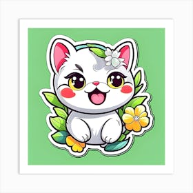 Kawaii Cat Art Print