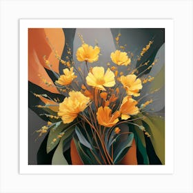 Sunlit Petals: A Floral Symphony Art Print