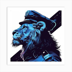 Police Lion Art Print