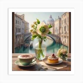 Coffee And Cake In Venice Art Print