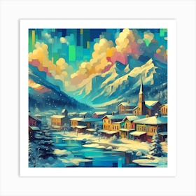 Winter Village 1 Art Print