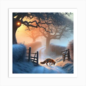 Fox In The Snow 8 Art Print