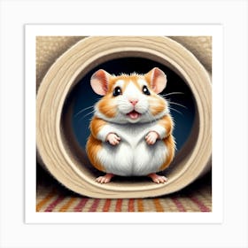 Hamster In A Tunnel 4 Art Print