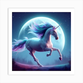 Unicorn In The Moonlight 2 Art Print