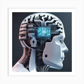 Human Brain With Artificial Intelligence 16 Art Print