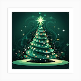 Christmas Tree Vector Art Print