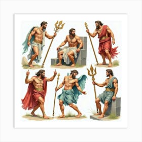 Watercolor The Ancient Greek Myths Depicted In Vivid Watercolor 1 Art Print