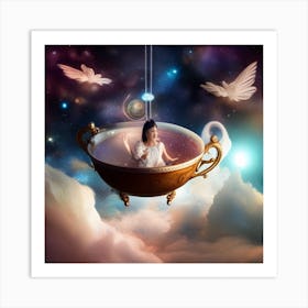 Woman In A Cup Art Print