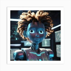 Robot Girl Art Print