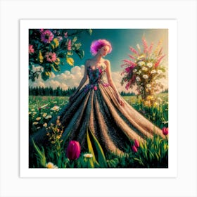 Flower Girl In A Dress Art Print