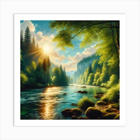 River In The Forest 1 Art Print