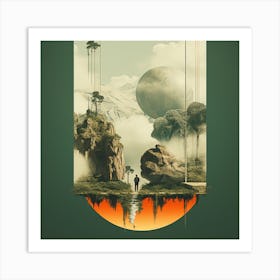 Landscape With A Man Art Print