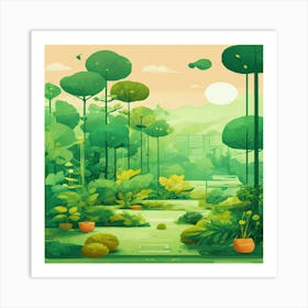 Cartoon Garden Art Print