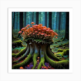 Light from the Roots Fungus Forest Art Print