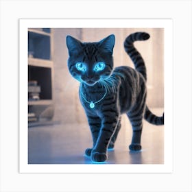 Cat With Glowing Eyes Art Print