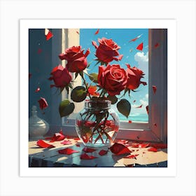 Roses In A Vase 1 Art Print