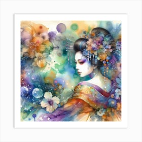 Creativel Geisha Illustration 138 Art Print