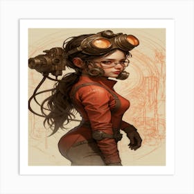 Steampunk Girl 3 Art Print