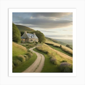 Cottage In Scotland art print Art Print