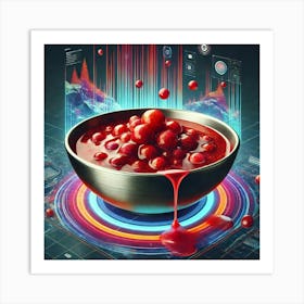 Lingonberry Glaze Splash Scifi Art Print