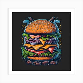 Burger Illustration 2 Art Print