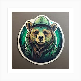 Bear Sticker Art Print