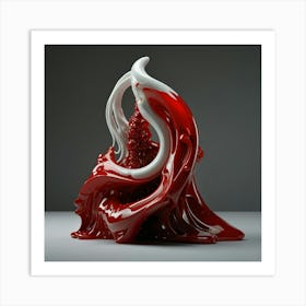 Red Liquid Sculpture Art Print