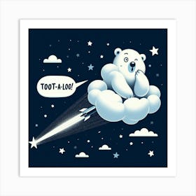 Polar Bear Flying Art Print