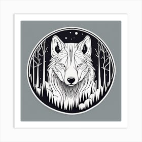 Wolf In The Woods 62 Art Print