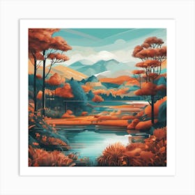 Autumn Landscape Painting Art Print