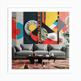 Novel, show-stopping, full-screen wall art with bold shapes, vibrant colors, and abstract patterns.3 Art Print