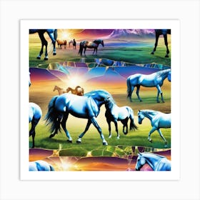 Horses In The Sky Art Print