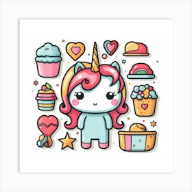 Cute Unicorn 232 Art Print